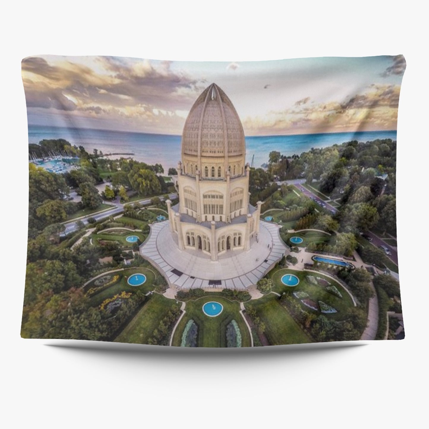 Chicago Baha'i Temple 2-Sized Polyester Wall Tapestry