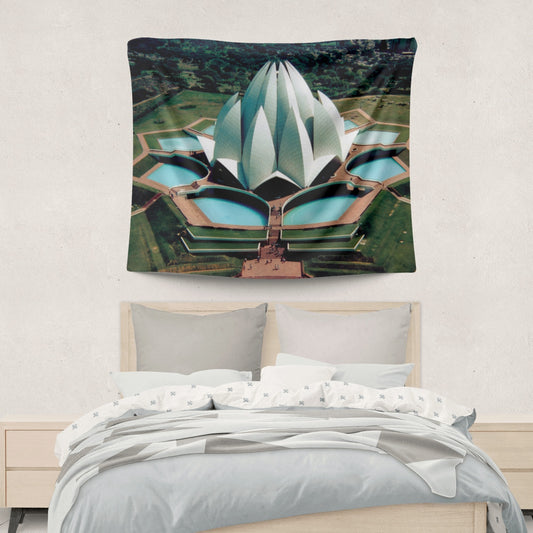 Baha'i Lotus Temple in India Wall Tapestry