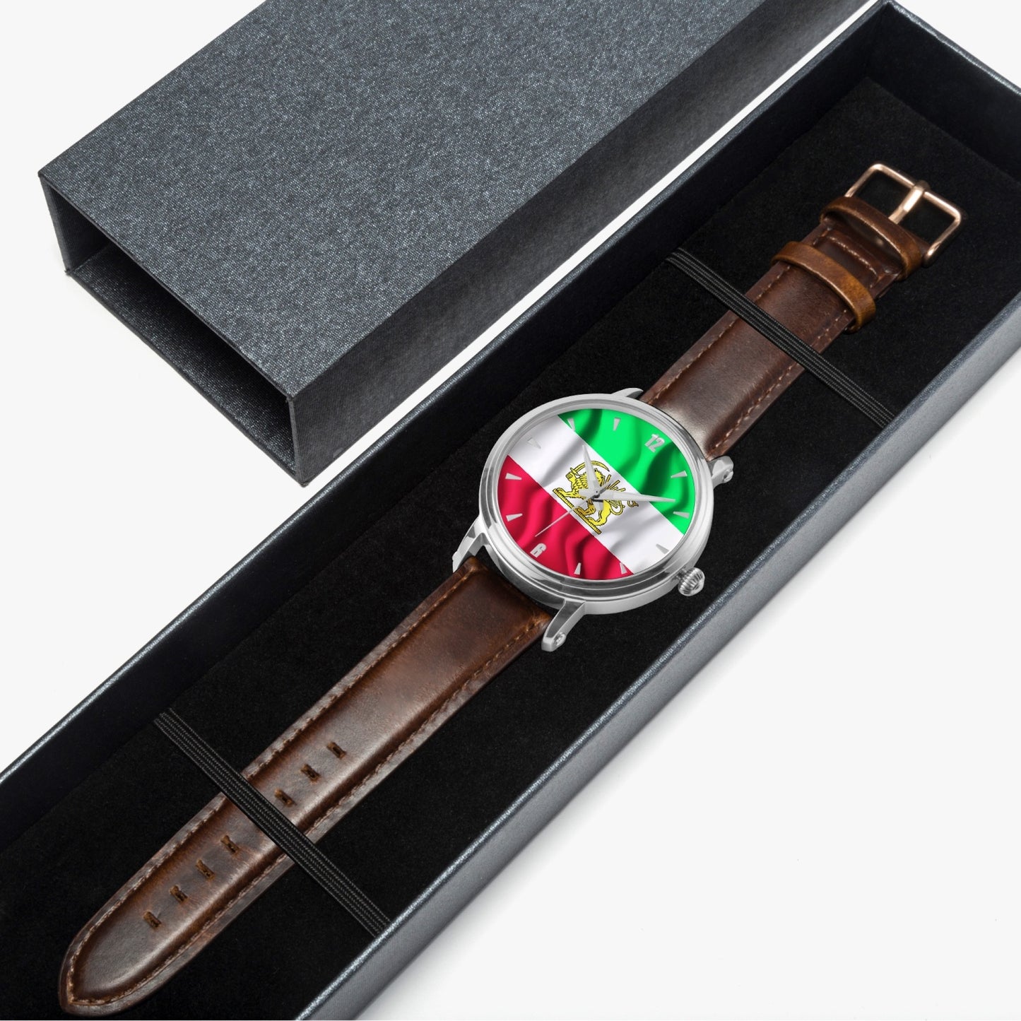 Nine Star Store - Iranian Flag 46mm Unisex Automatic Watch (Silver)