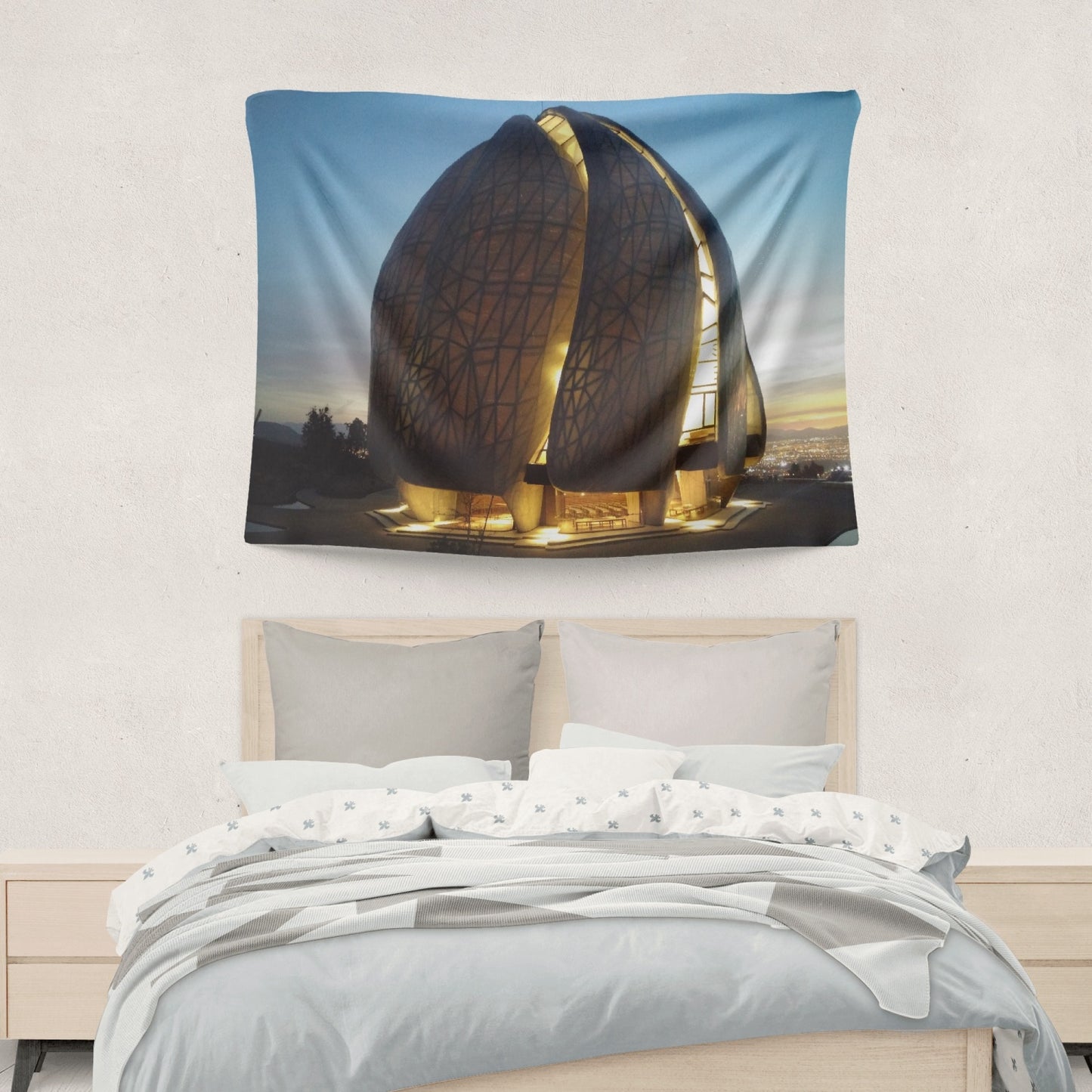 South American Baha'i Temple 2-Sized Polyester Wall Tapestry