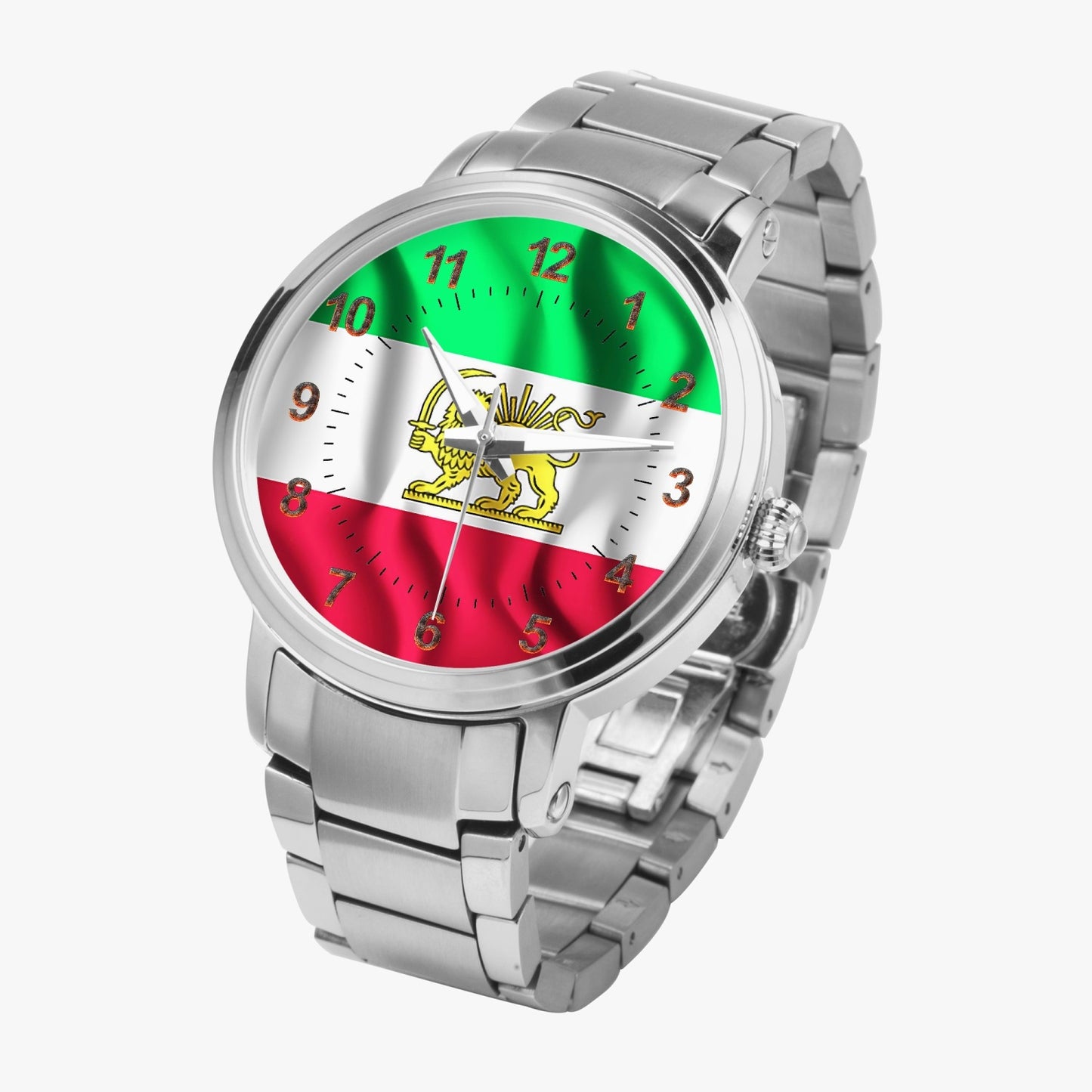 Nine Star Store Iranian Flag 2 New Steel Strap Automatic Watch