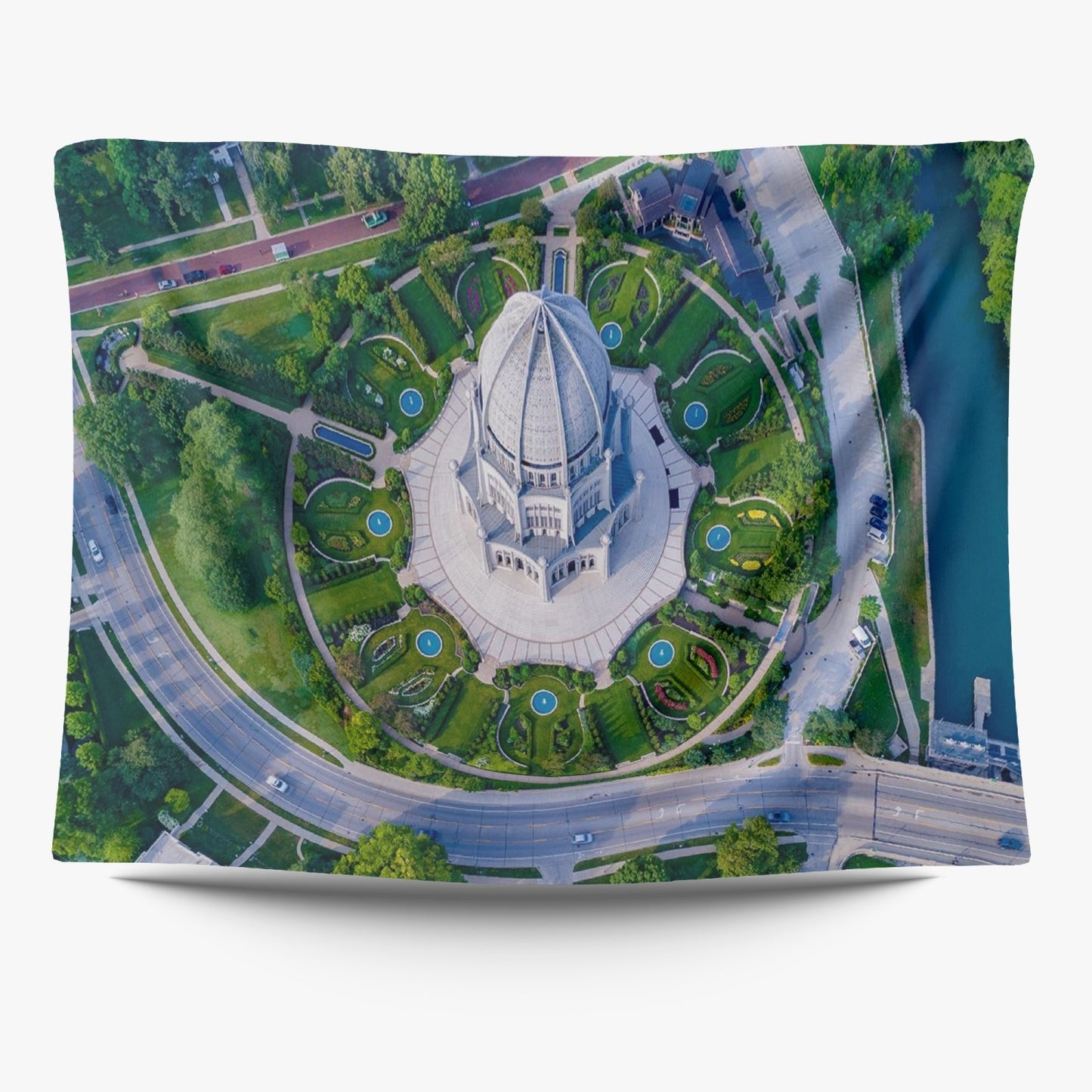 Chicago Baha'i Temple 2-Sized Polyester Wall Tapestry #2