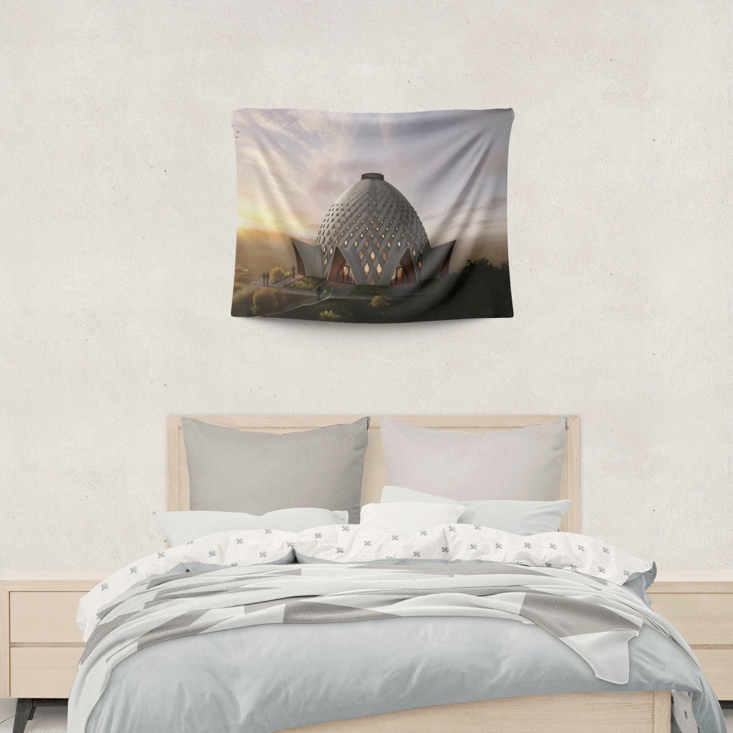 Baha'i Temple 2-Sized Polyester Wall Tapestry