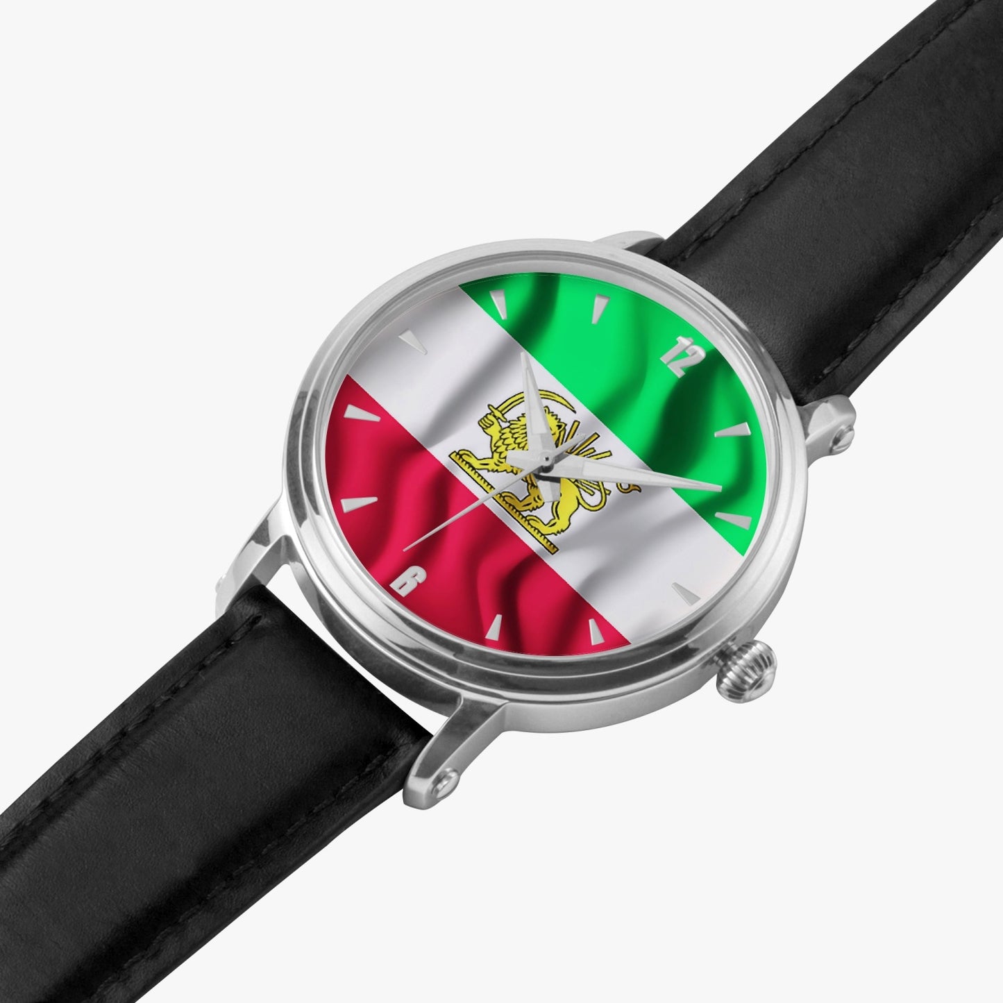 Nine Star Store - Iranian Flag 46mm Unisex Automatic Watch (Silver)