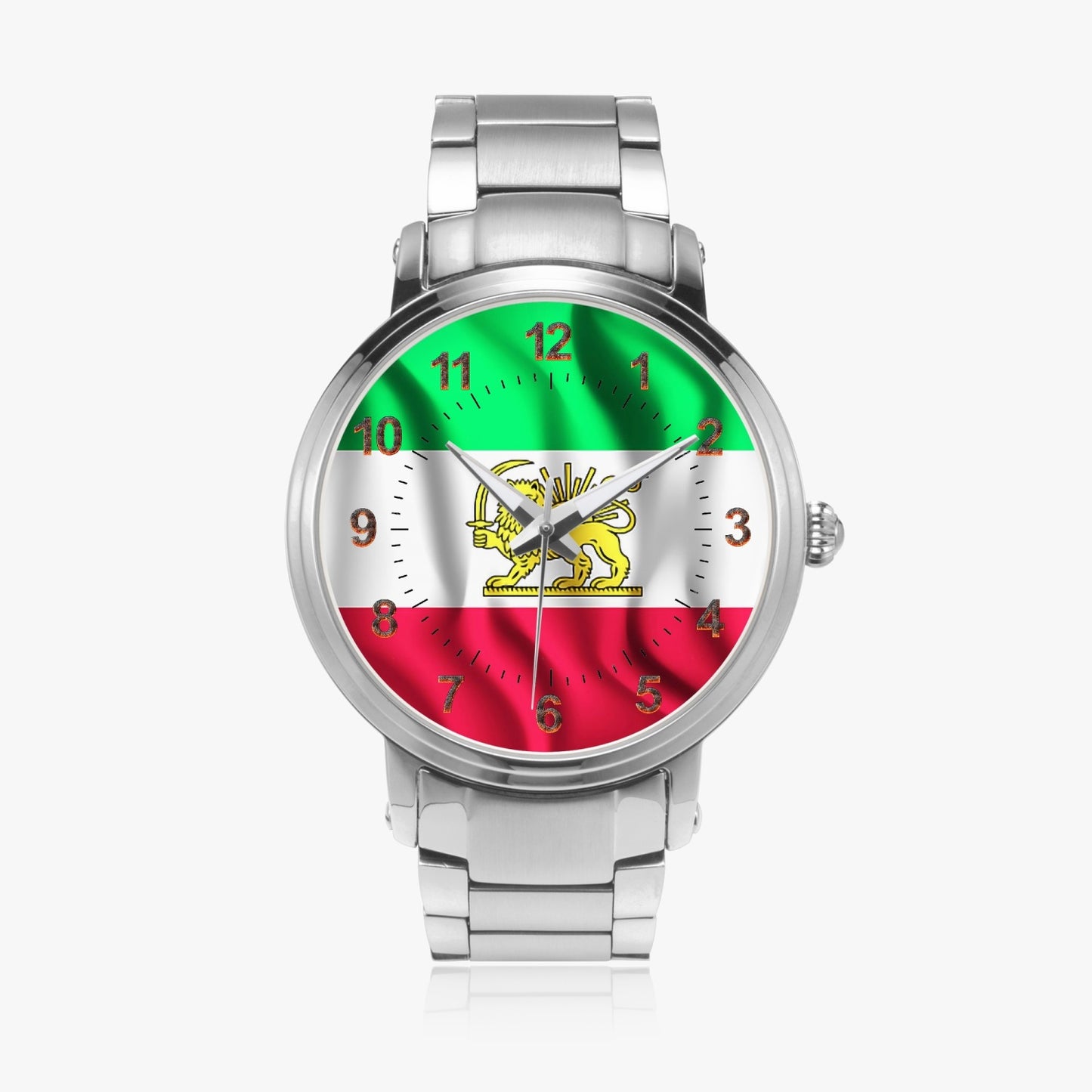 Nine Star Store Iranian Flag 2 New Steel Strap Automatic Watch