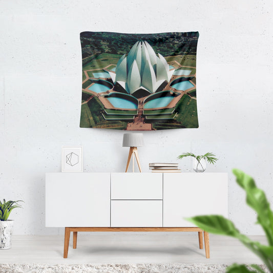 Baha'i Lotus Temple in India Wall Tapestry