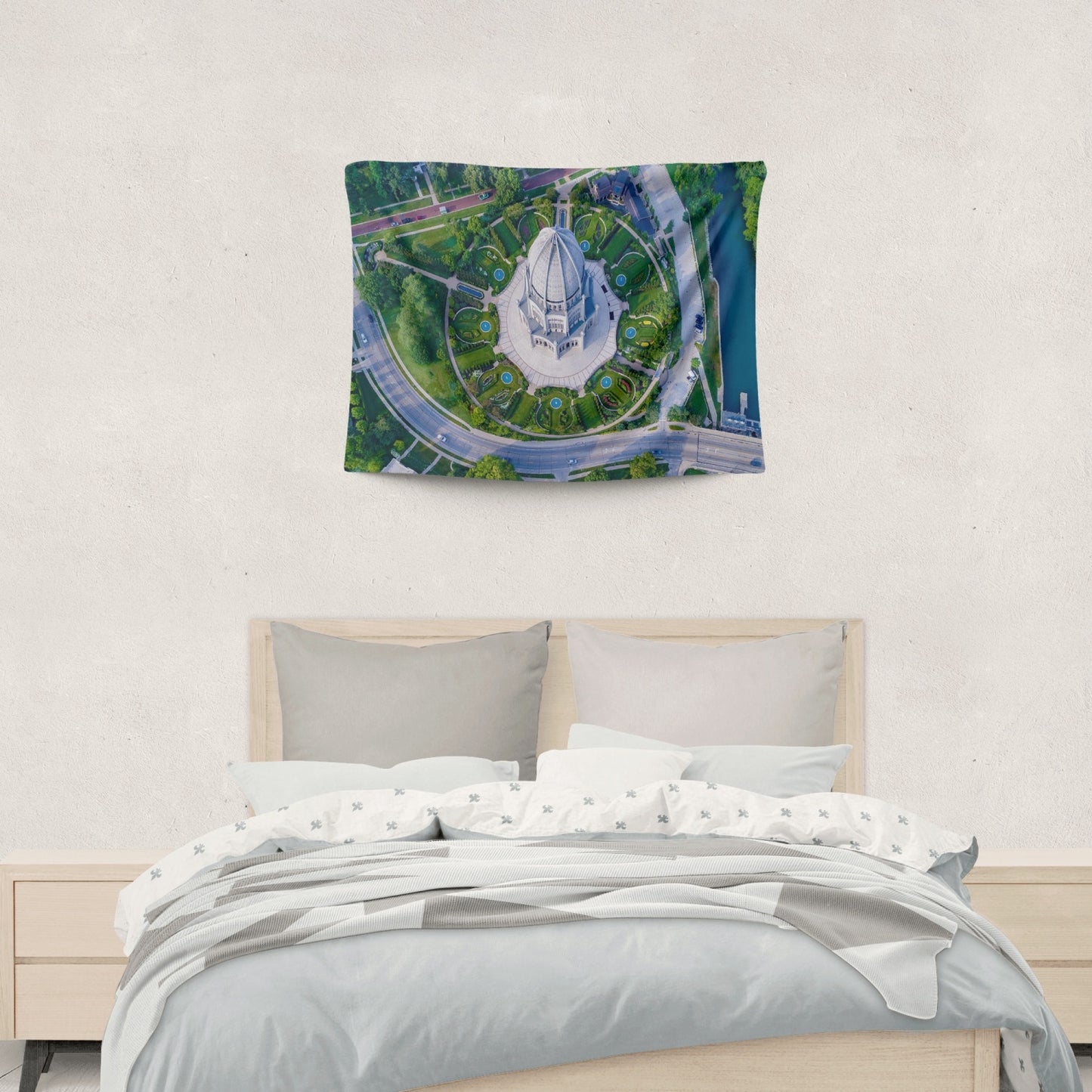 Chicago Baha'i Temple 2-Sized Polyester Wall Tapestry #2