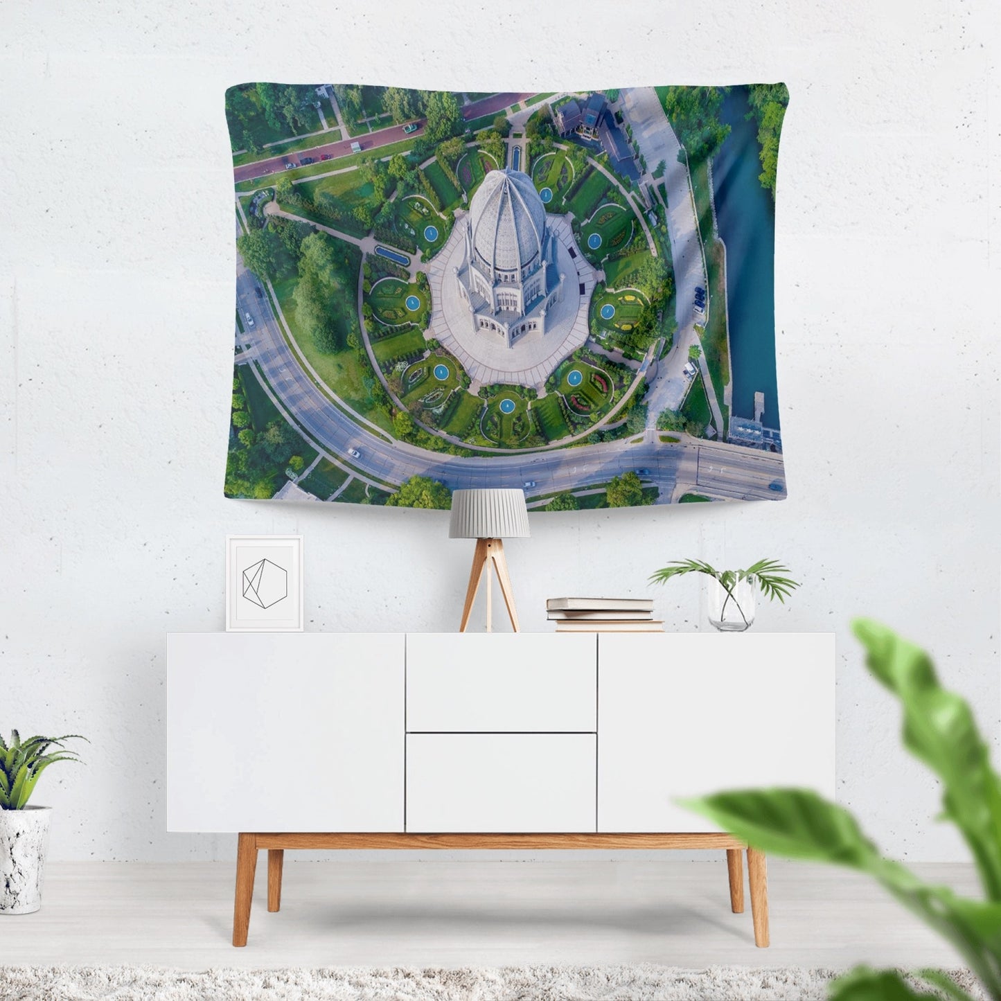 Chicago Baha'i Temple 2-Sized Polyester Wall Tapestry #2