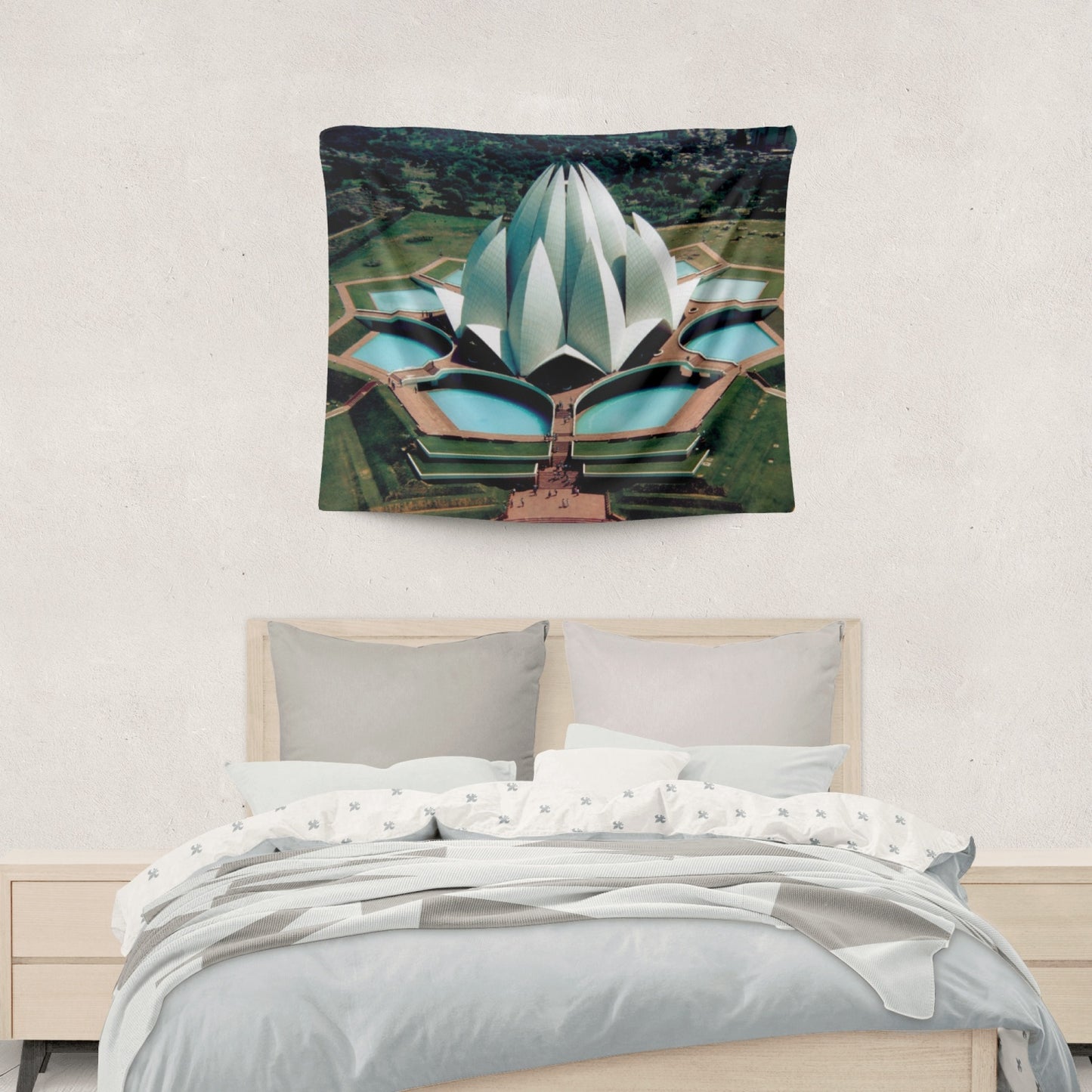 Baha'i Lotus Temple in India Wall Tapestry