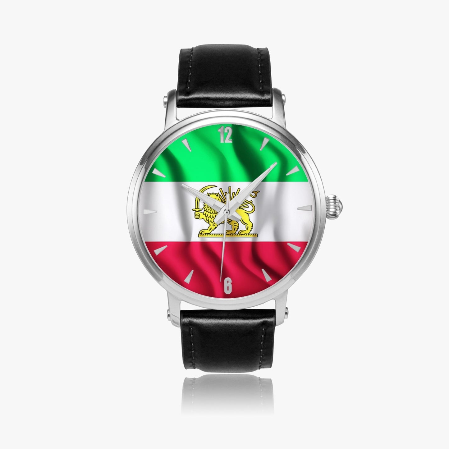 Nine Star Store - Iranian Flag 46mm Unisex Automatic Watch (Silver)