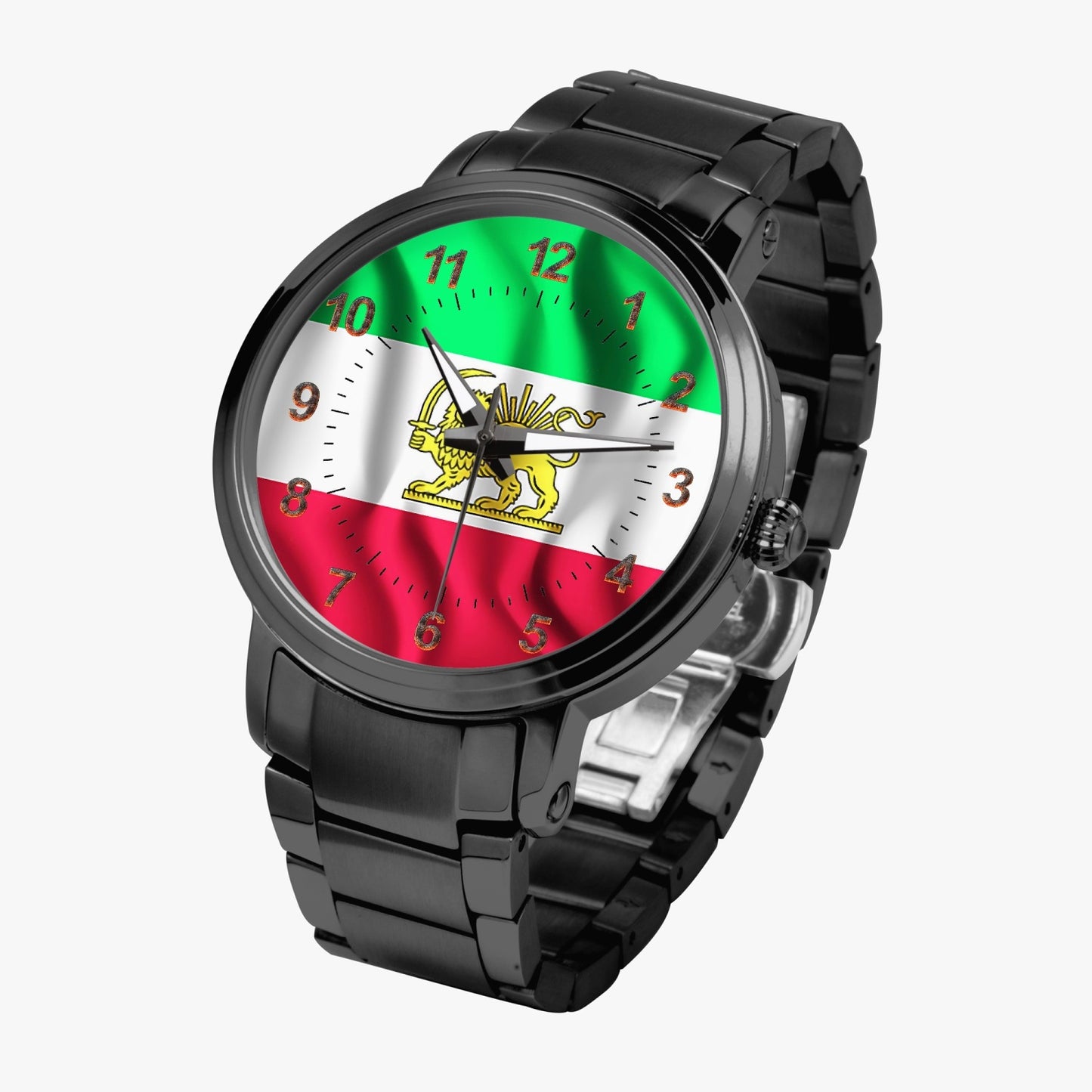 Nine Star Store Iranian Flag 2 New Steel Strap Automatic Watch