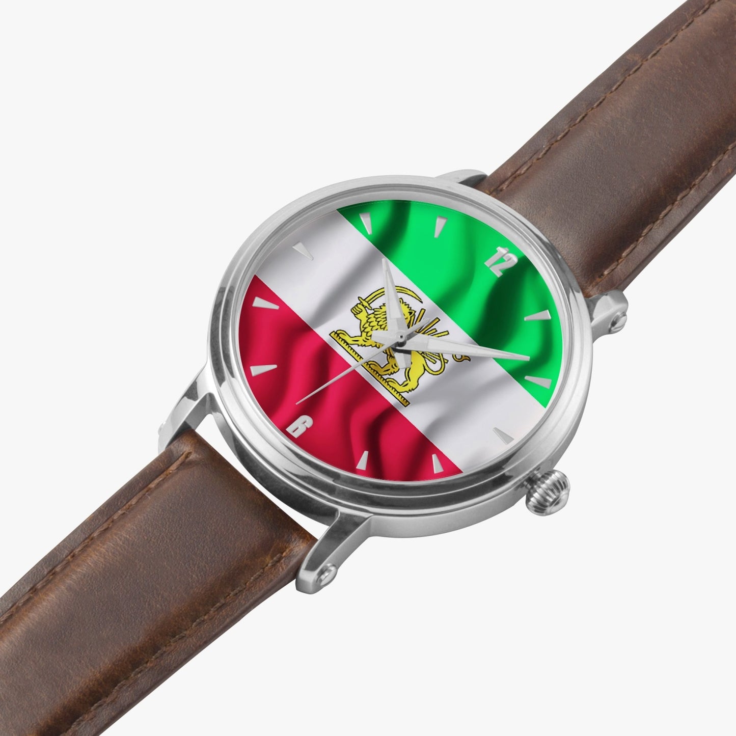 Nine Star Store - Iranian Flag 46mm Unisex Automatic Watch (Silver)