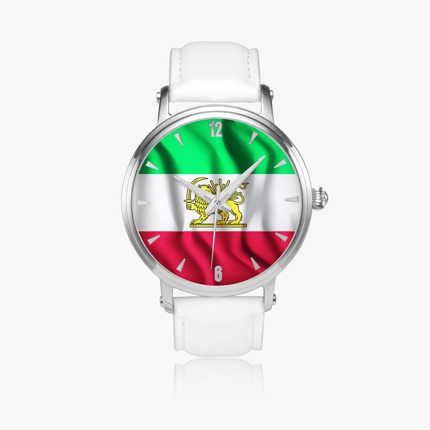 Nine Star Store - Iranian Flag 46mm Unisex Automatic Watch (Silver)