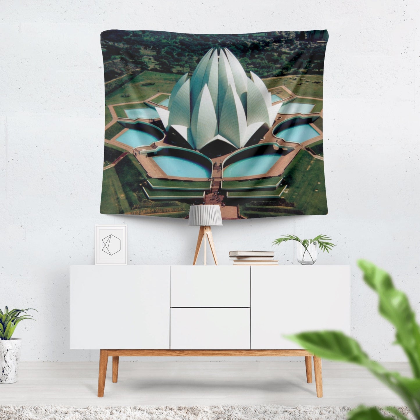 Baha'i Lotus Temple in India Wall Tapestry