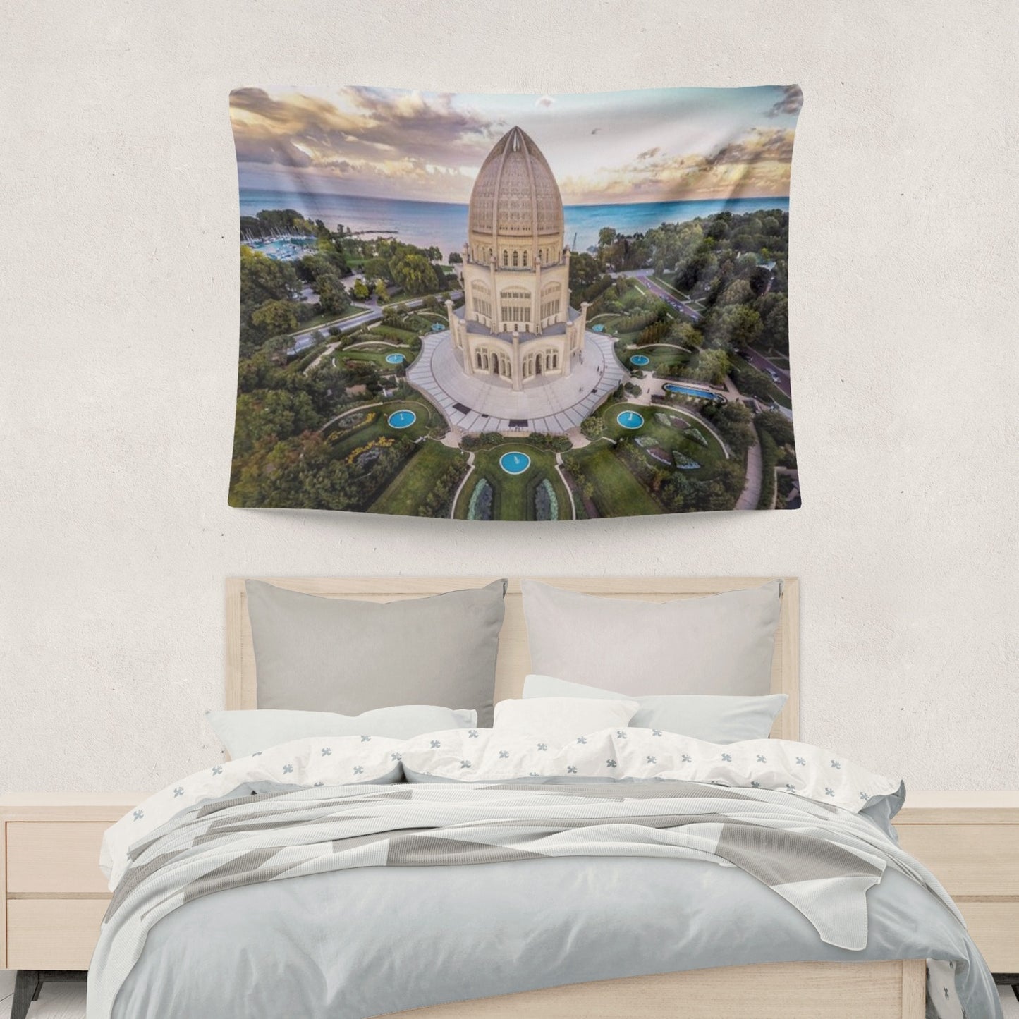 Chicago Baha'i Temple 2-Sized Polyester Wall Tapestry