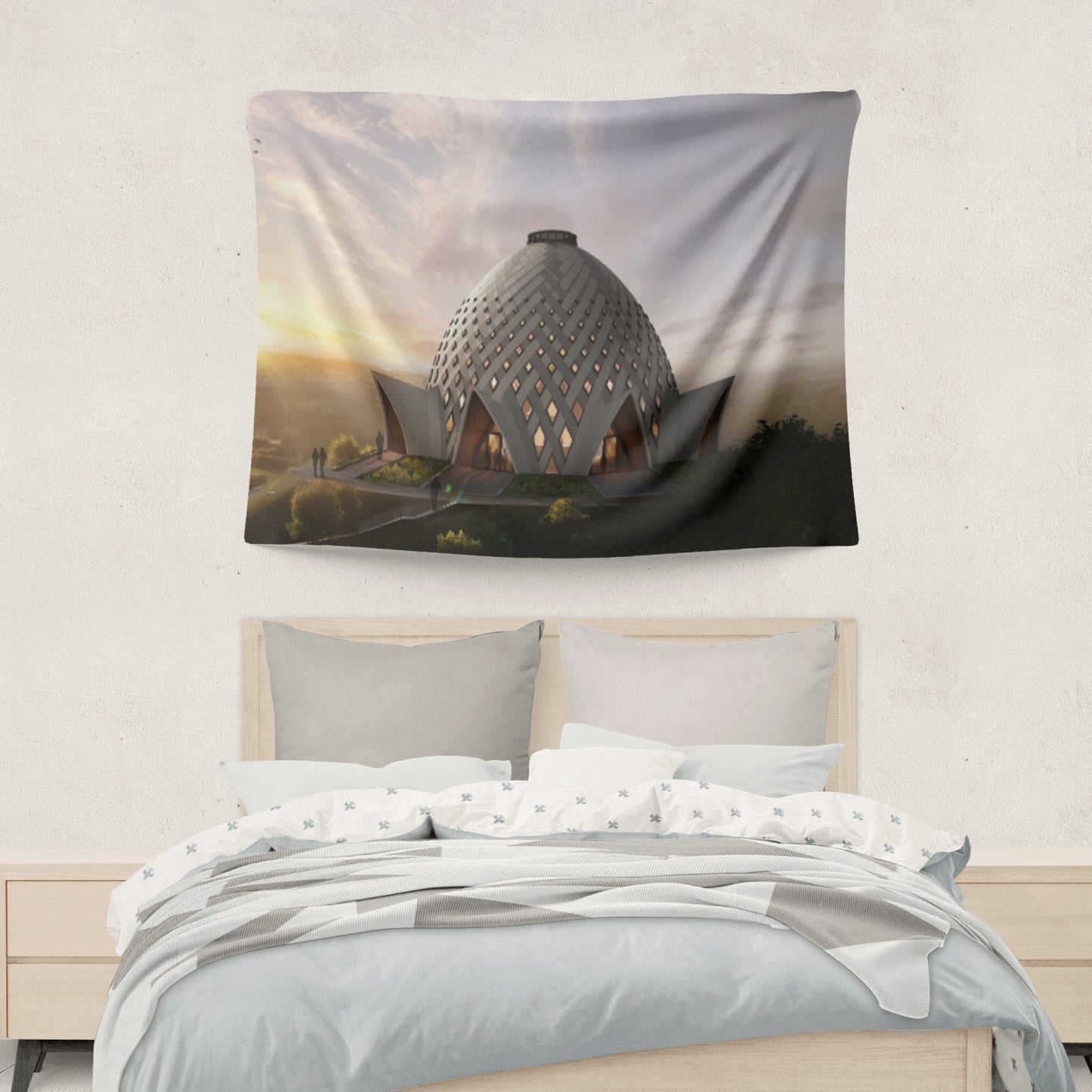 Baha'i Temple 2-Sized Polyester Wall Tapestry