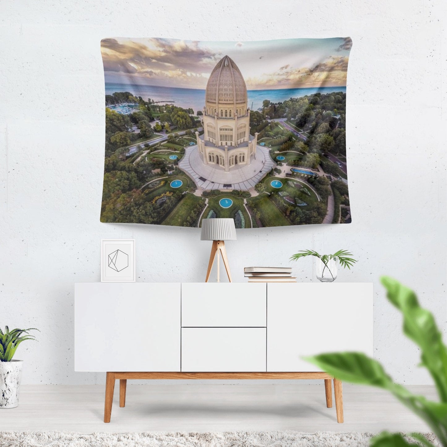 Chicago Baha'i Temple 2-Sized Polyester Wall Tapestry