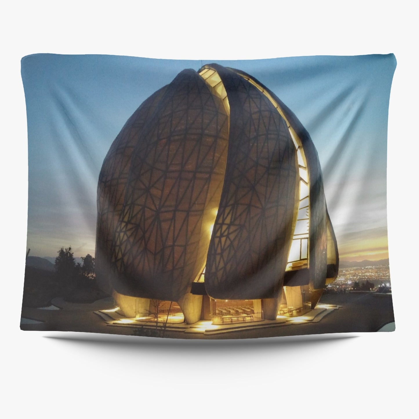 South American Baha'i Temple 2-Sized Polyester Wall Tapestry